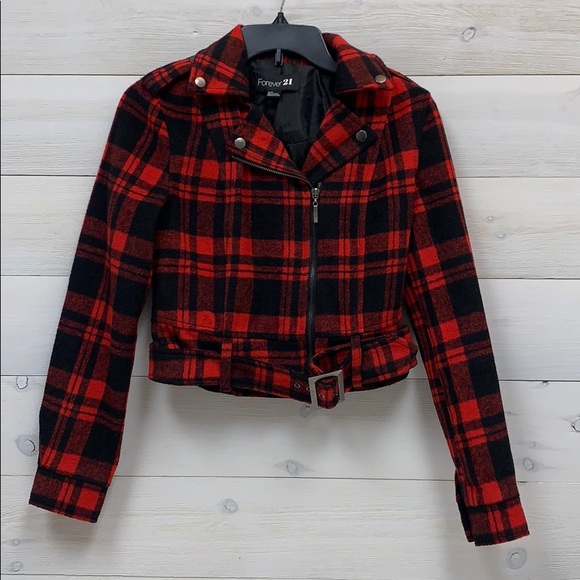 Forever 21 Jackets & Blazers - Forever 21 Jacket Black and Red Plaid Size Small